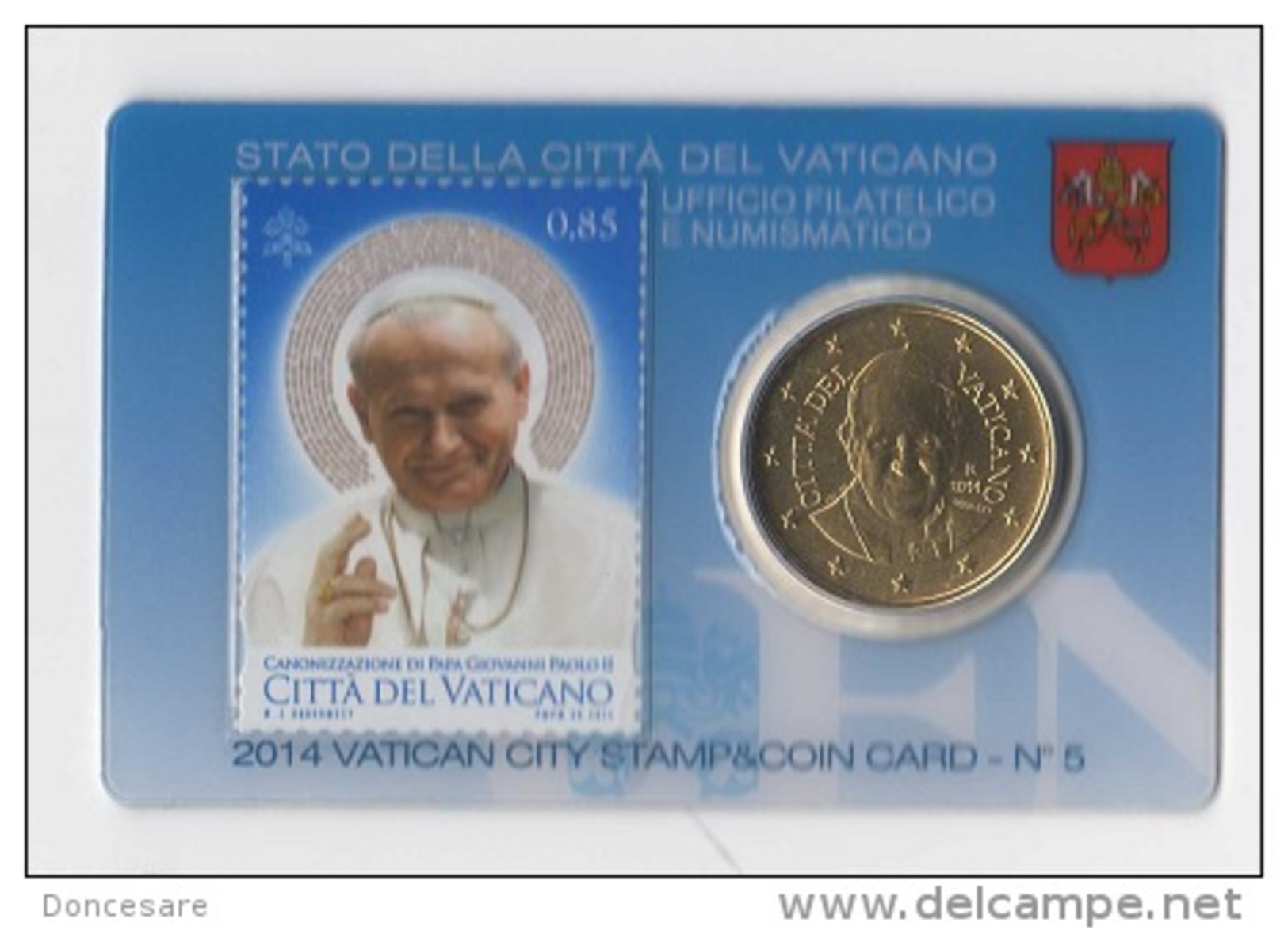 ** 50 CENT VATICAN 2014 SOUS COFFRET STAMP/COIN CARD PIECE NEUVE ** - Vatikan