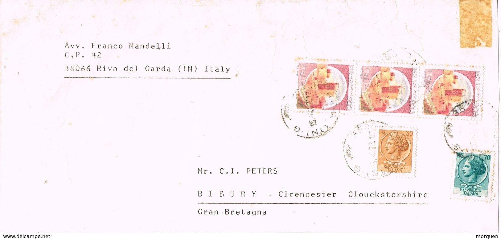 26203. Carta RIVA DEL GARDA (TN) Italia 1982 To England - 1981-90: Storia Postale