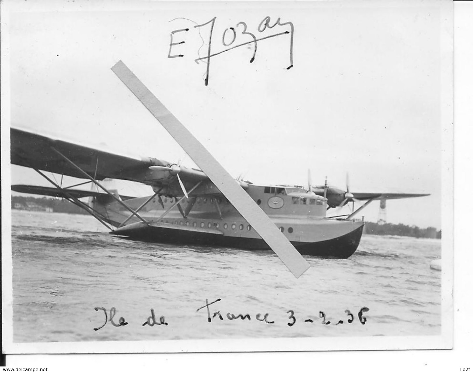 3/2/1936 Pensacola Hydravion Latécoère521 Lt.de Vaisseau Paris Renfloué Photo Us Navy Dédicacée Par Lt.de Vaisseau Jozan - Aviation