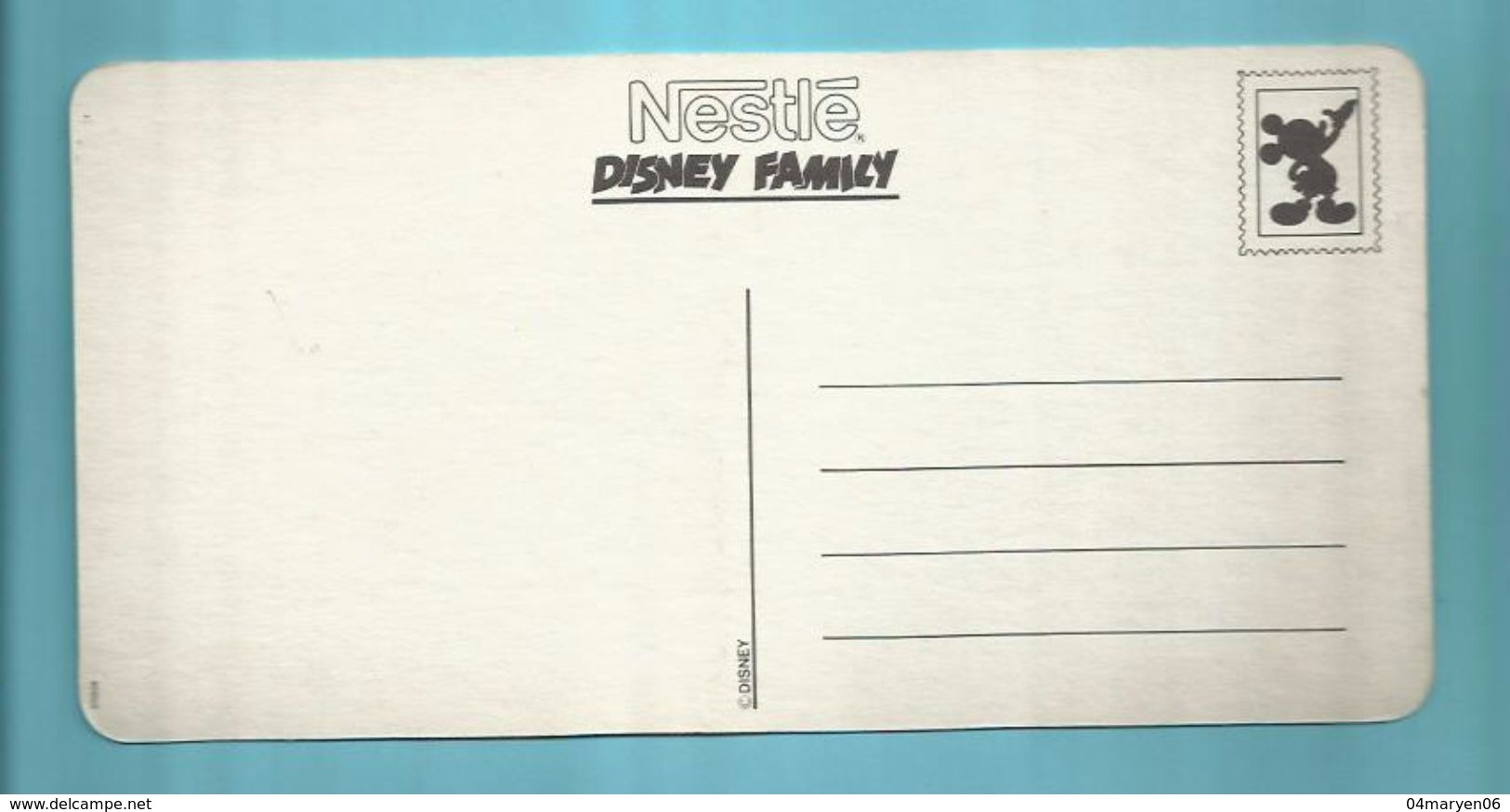 -* DISNEY  FAMILY= 1 X Ongelopen Kaart-----------------"" Nestlé "" - Disneyland
