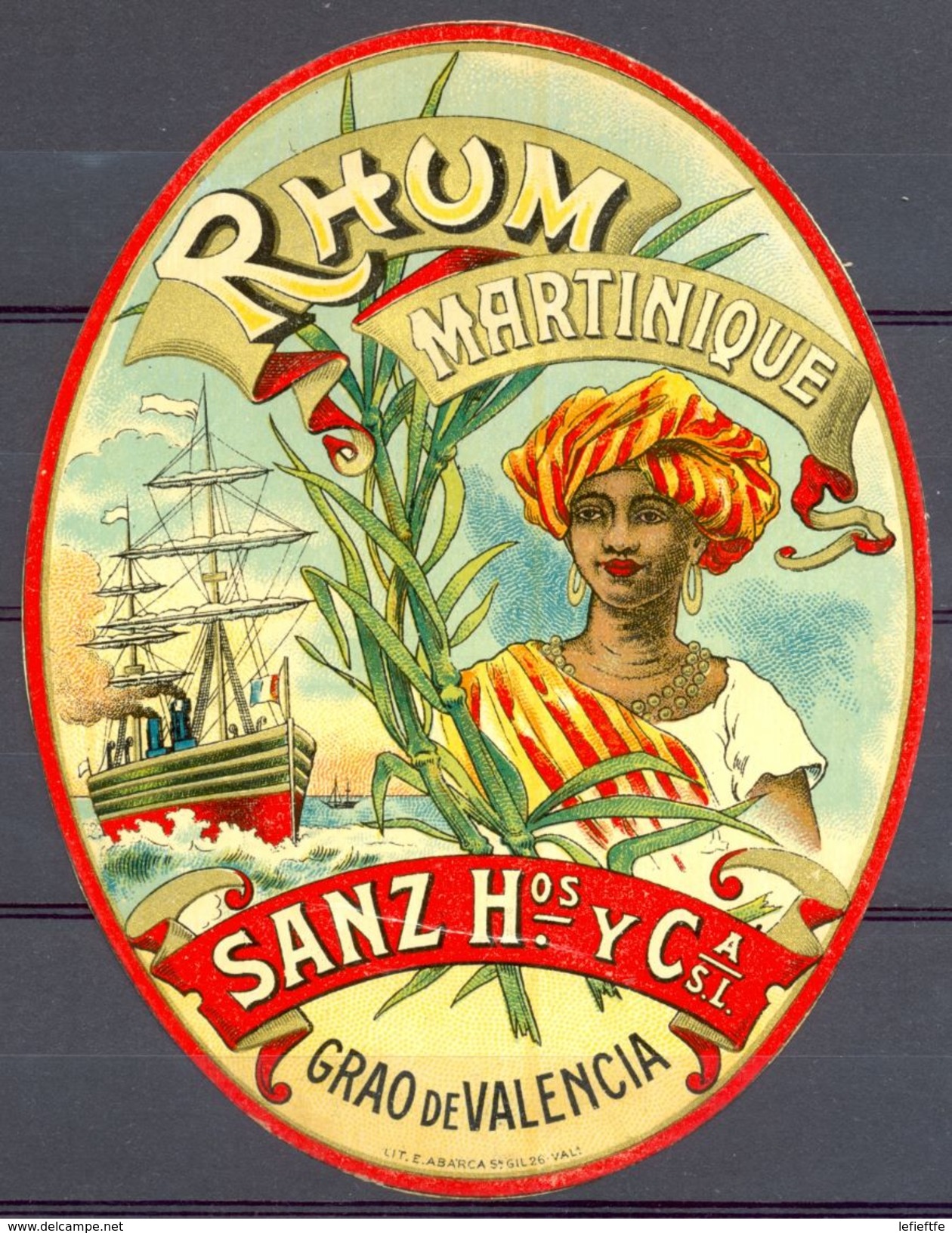 1447 - Espagne - Communidad Valencia - Rhum Martinique - Sanz Hermanos Y Cia. S.L. - Grao De Valencia - Rhum