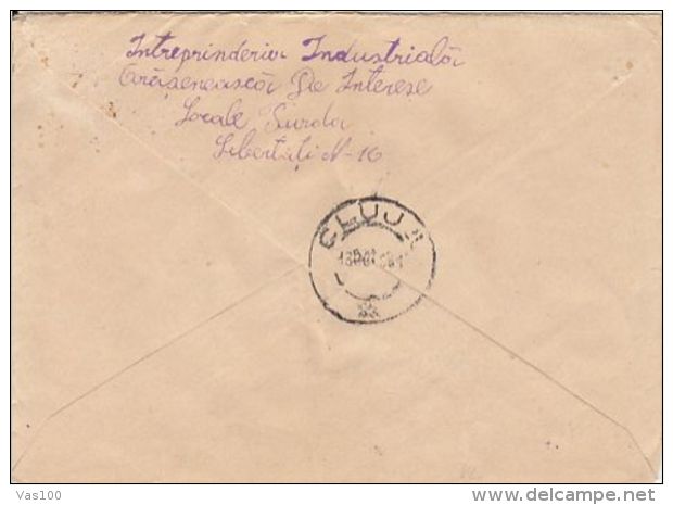 REPUBLIC COAT OF ARMS, MEDAL, FILIMON SARBU, STAMPS ON REGISTERED COVER, 1961, ROMANIA - Lettres & Documents