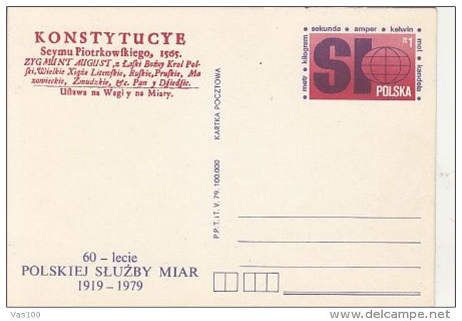 SCIENCE, POLISH METRIC SYSTEM, PC STATIONERY, ENTIER POSTAL, 1979, ROMANIA - Other & Unclassified