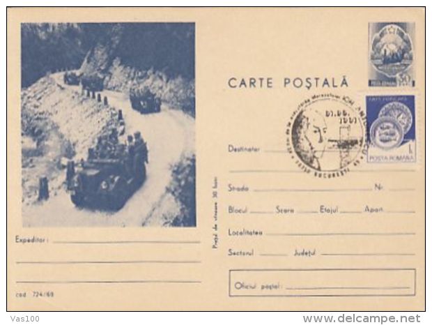 MILITARIA, SOLDIERS, TRUCK, MARSHAL ION ANTONESCU, PC STATIONERY, ENTIER POSTAL, 1991, ROMANIA - Militaria