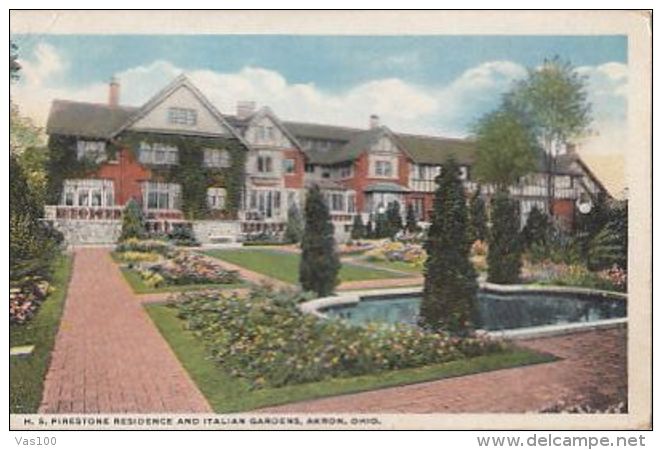 CPA AKRON- H.S. FIRESTONE RESIDENCE AND ITALIAN GARDENS - Akron