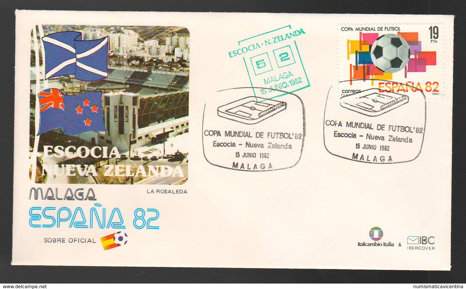 Spagna Mundial 1982 SCOZIA - NUOVA ZELANDA A Malaga FDC Football Soccer Calcio - FDC