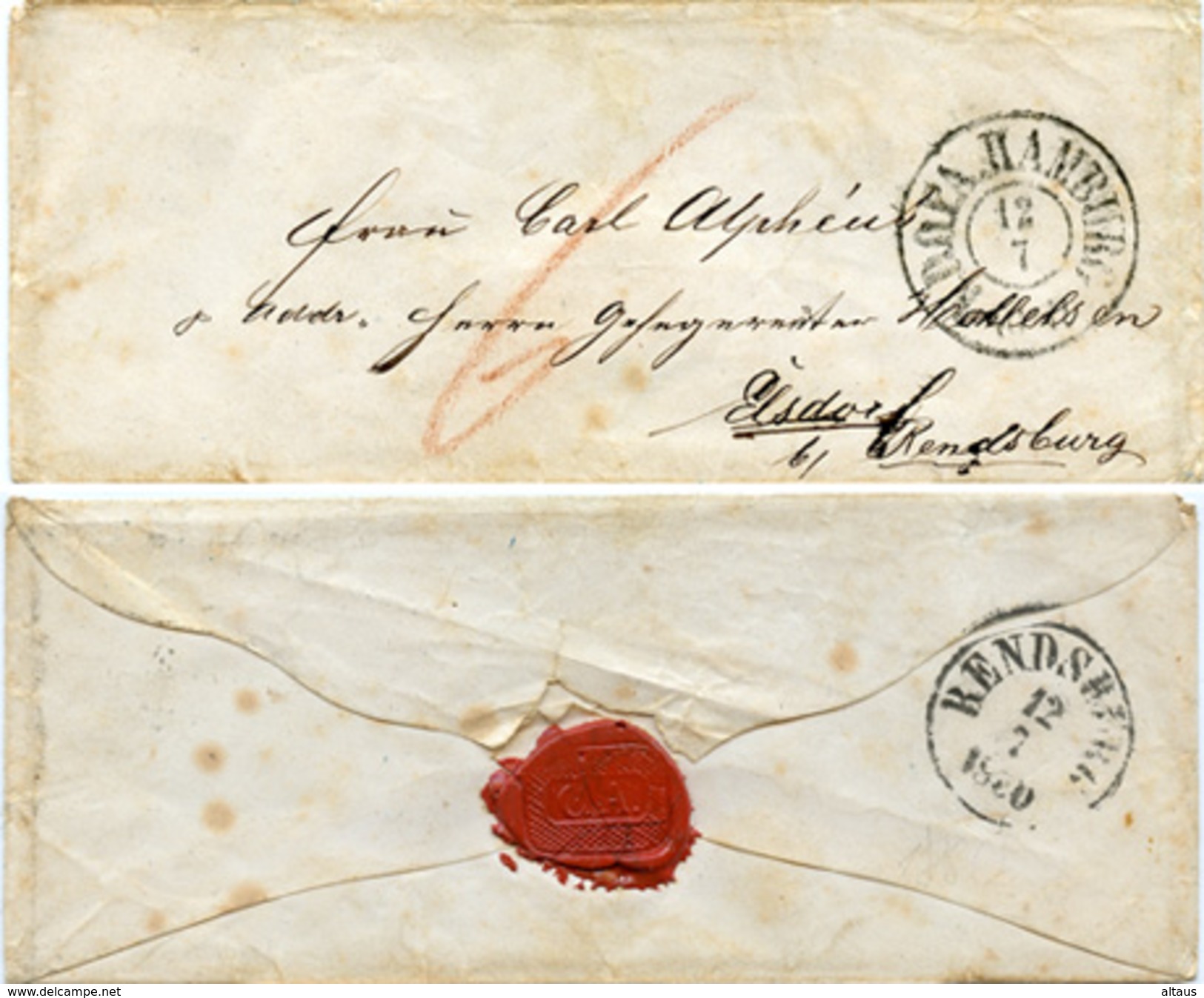 (Lo1034) Altdeutschland Brief  St. K.D.O.P.A. Hamburg N. Elsdorf B. Rendsburg - Sonstige & Ohne Zuordnung