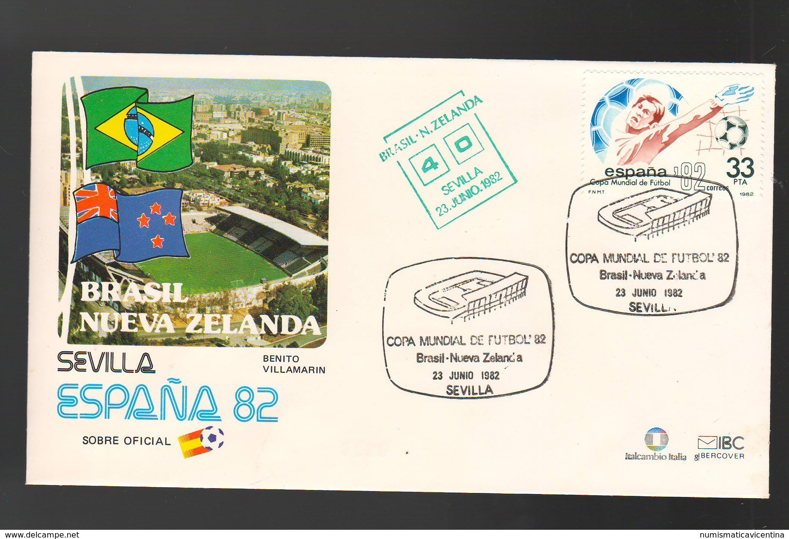 Espana Spagna Mundial De Futbol 1982 BRASILE - N. ZELANDA A Sevilla FDC Football Soccer Calcio - FDC