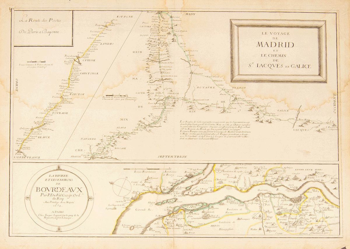 Bibliografía. 1659 LE VOYAGE DE MADRID ET LE CHEMIN DE ST JACQUES EN GALICE LA ROUTE DES POSTES DE PARIS A BAYONNE. Se T - Other & Unclassified