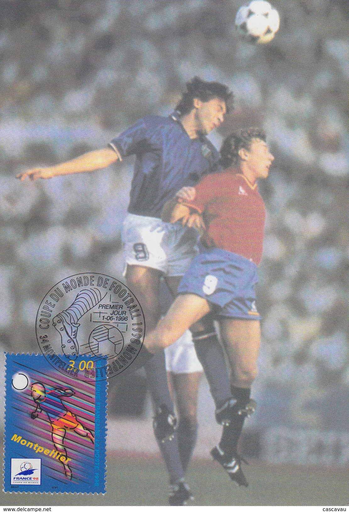 Carte  Maximum   1er  Jour   Coupe  Du   Monde  De  Football    MONTPELLIER    1998 - 1998 – France