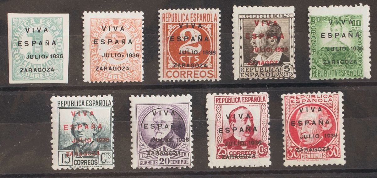 Emisiones Locales Patrióticas. Zaragoza. * 16/24 1937 Serie Completa. MAGNIFICA. 2011 40 - Nationalistische Ausgaben