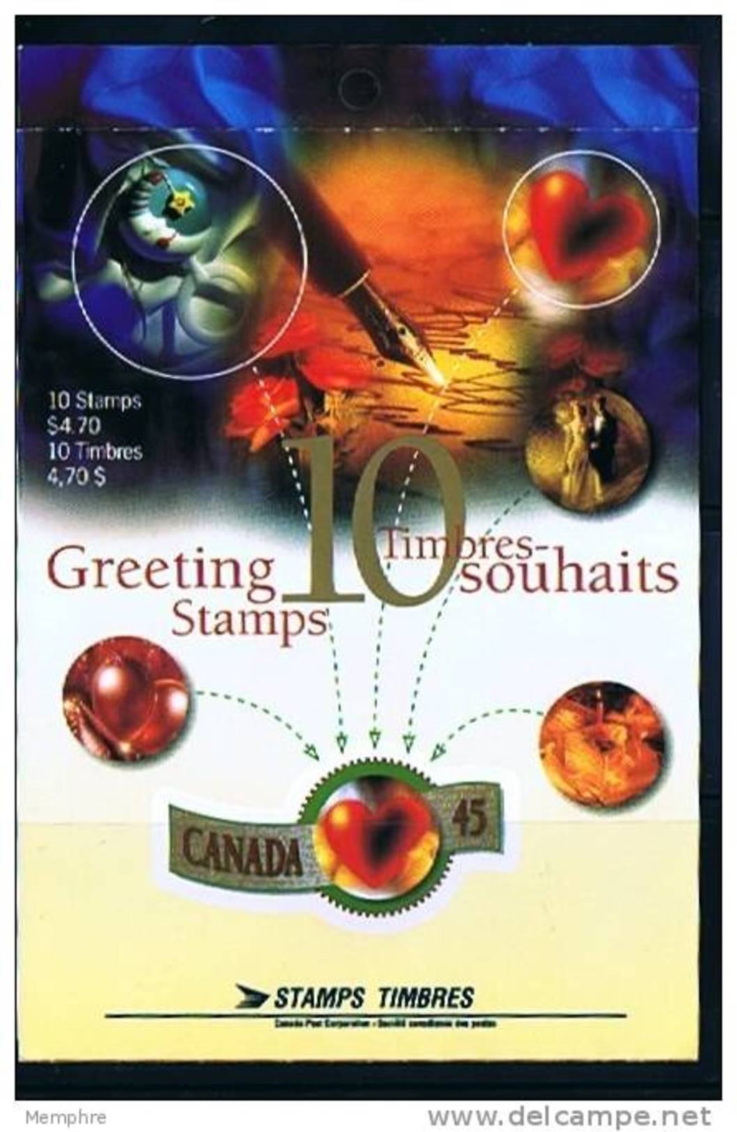 1996  45¢  Greeting Stampsin Booklet  Sc 1600-1601  MNH BK 190 - Full Booklets