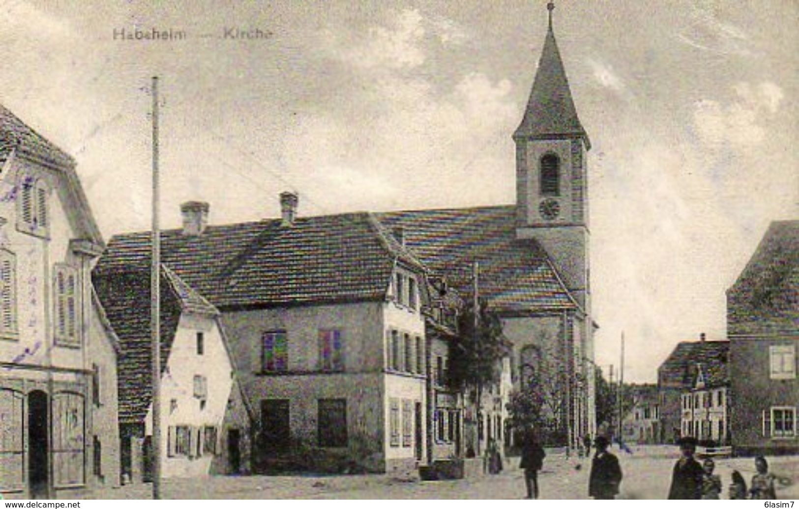 CPA - HABSHEIM (68) - Aspect Du Quartier De L'Eglise Au Début Du Siècle - Habsheim