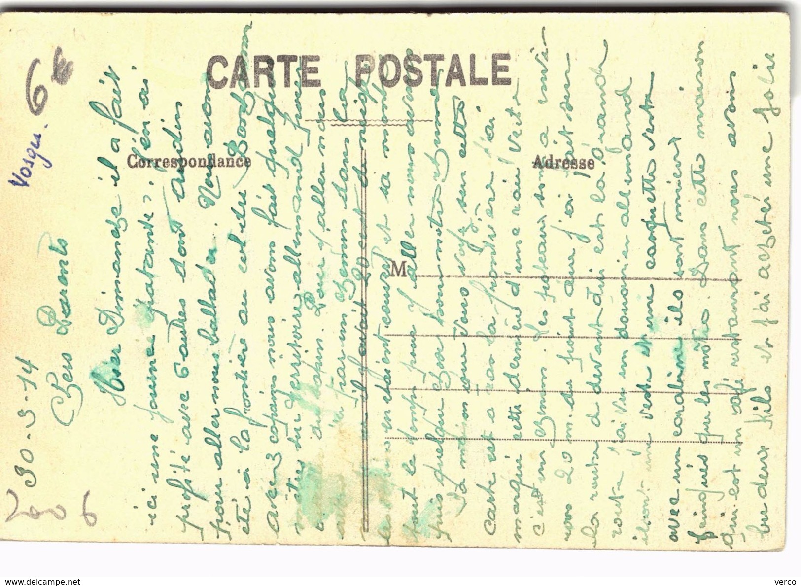 Carte Postale Ancienne De COL Du BONHOMME - Autres & Non Classés