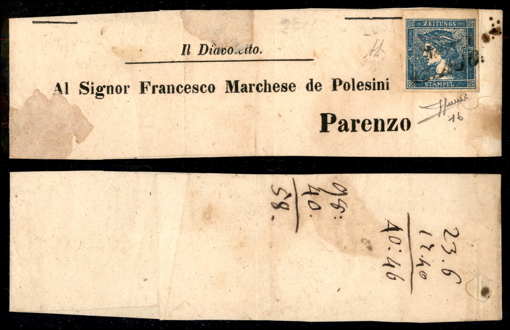 0030 LOMBARDO VENETO - Francobolli Per Giornali - 0,6 Kreuzer (3) III Tipo - Fascetta Da Trieste A Parenzo Del 23.8 - Ce - Other & Unclassified