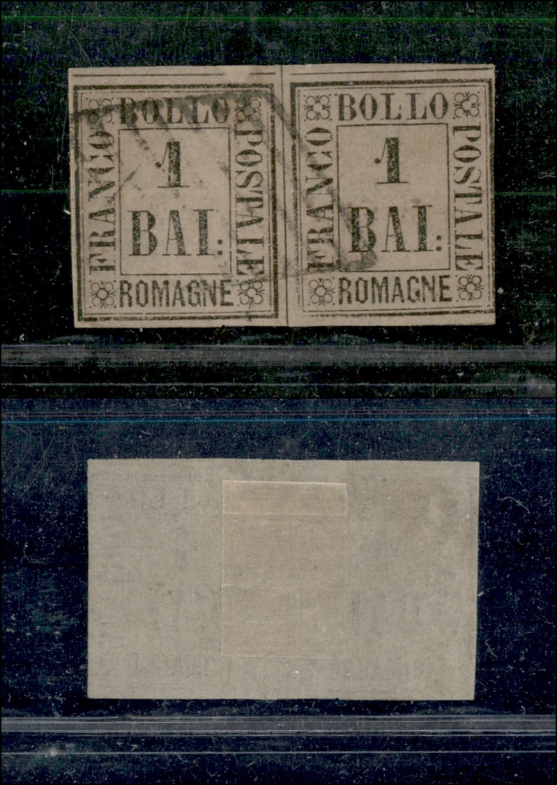 0075 ROMAGNE - 1859 - Coppia Del 1 Bai (2) - Usata (1.000) - Other & Unclassified