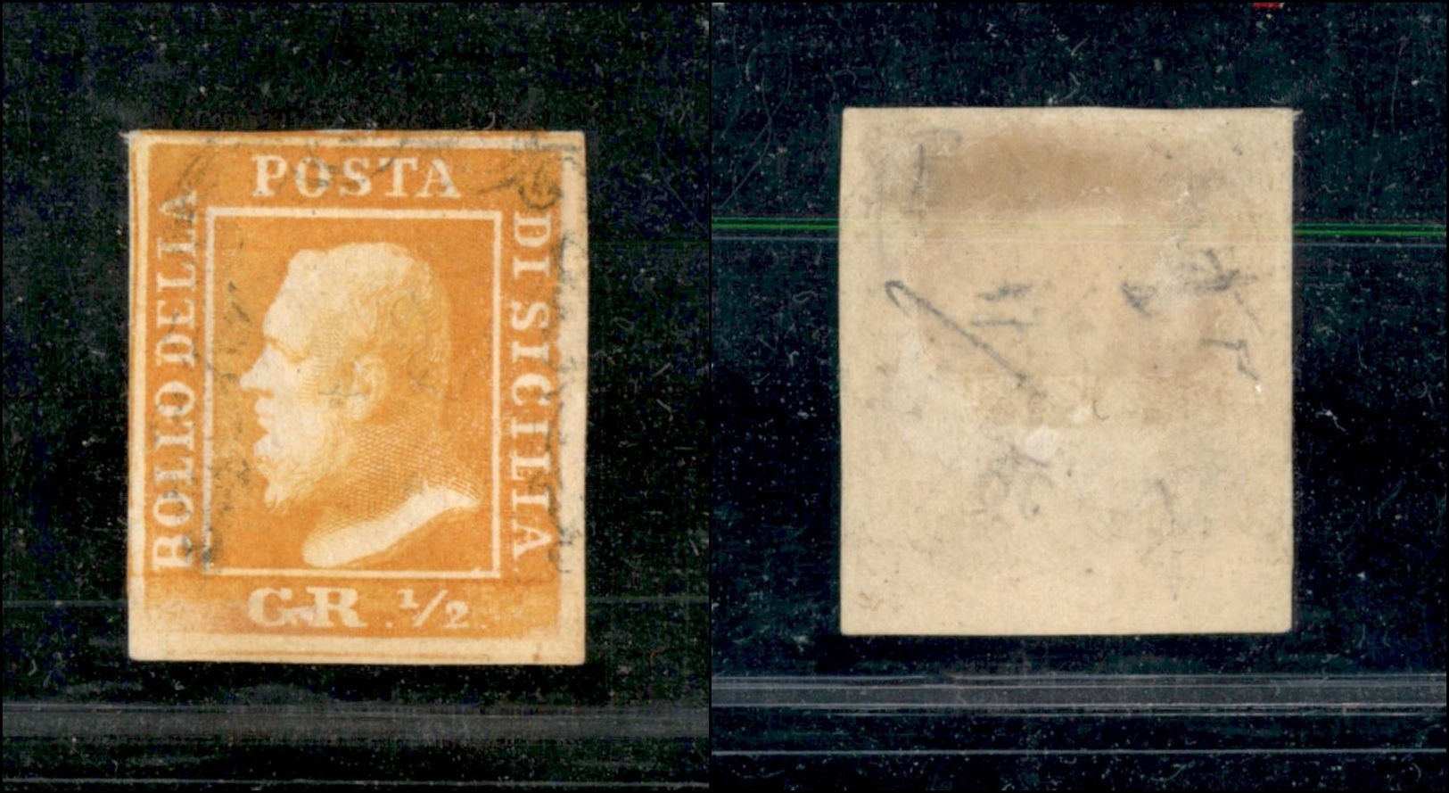 0090 SICILIA - 1859 - Mezzo Grano (2) - Ottimi Margini E Leggero Annullamento - Lievi Assottigliamenti Al Retro (8.500) - Other & Unclassified