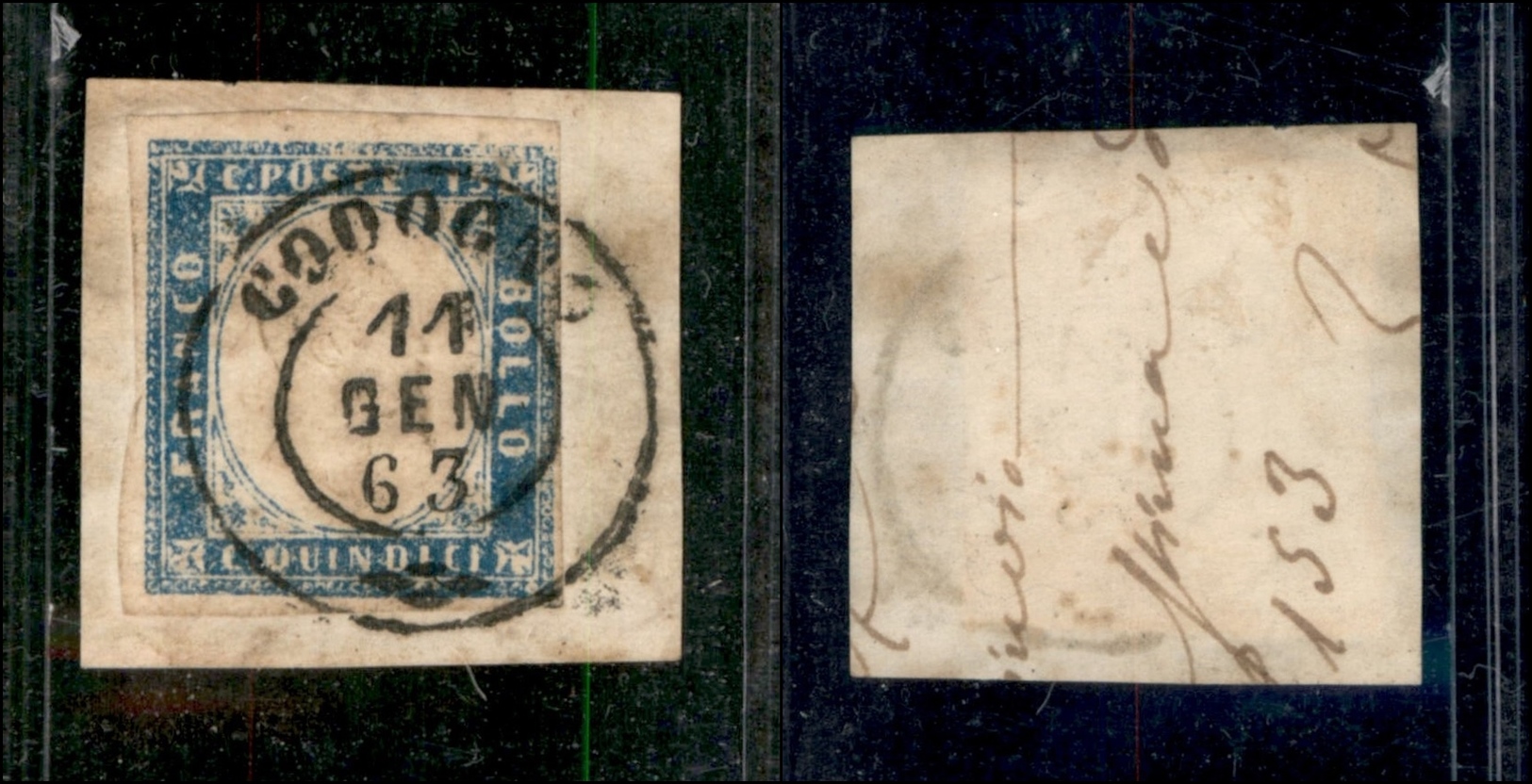 0121 REGNO - 15 Cent Azzurro Latteo (11d) Su Frammento Annullato Codogno 11.1.63 (1.675) - Sonstige & Ohne Zuordnung