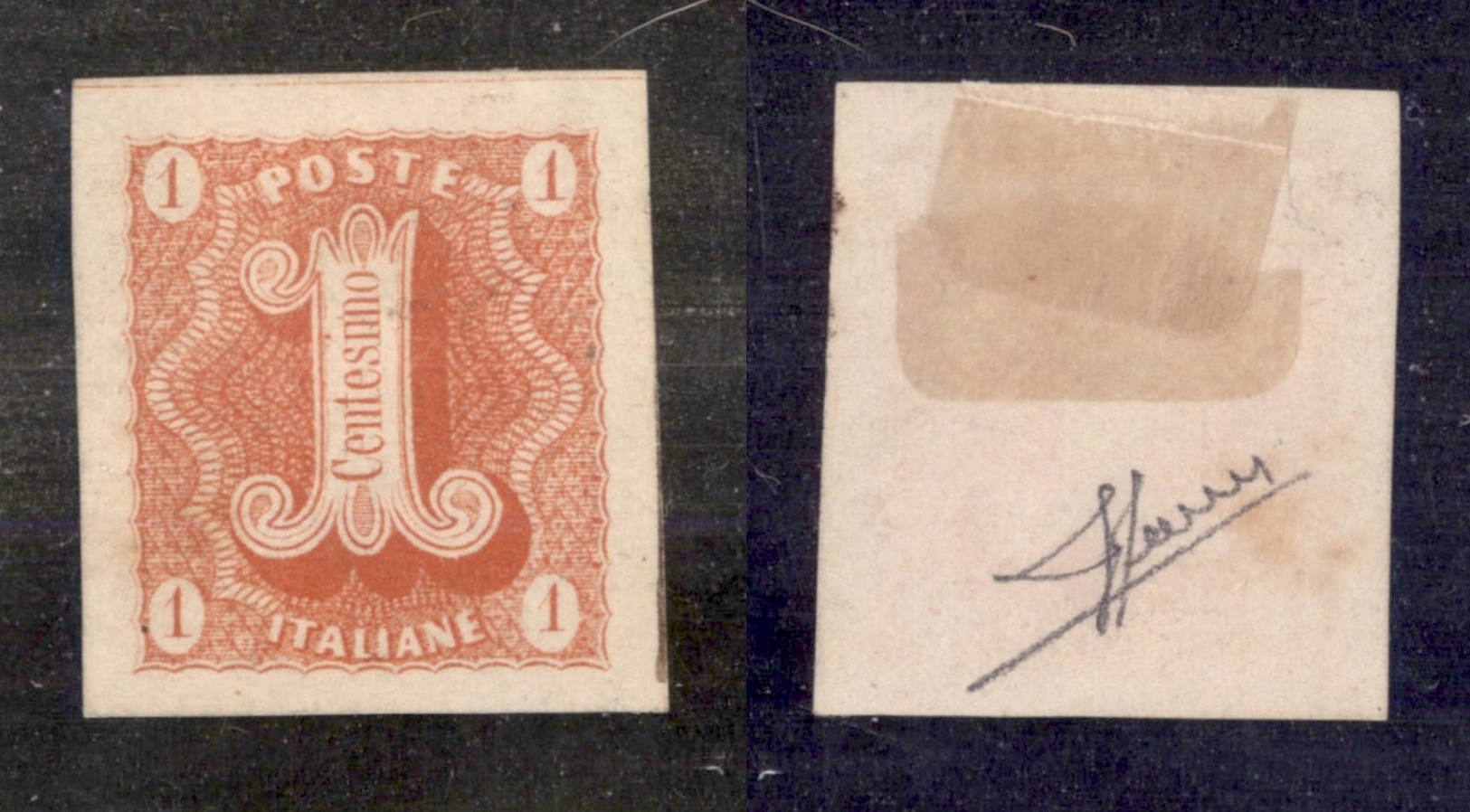 0128 REGNO - 1863 - Saggio Ronchi - 1 Cent Rosso (12) - Sorani (250) - Other & Unclassified