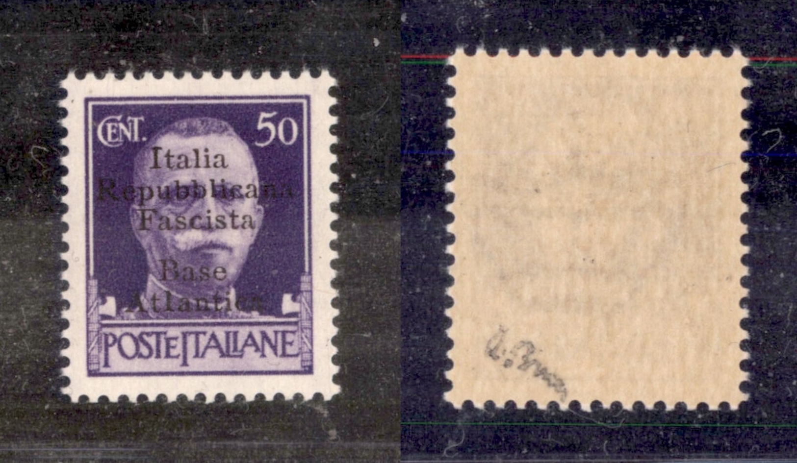 0449 EMISSIONI LOCALI - BASE ATLANTICA - 1943 - 50 Cent (11g) Con I Di Atlantica Di Altro Corpo - Gomma Integra - Cert.  - Other & Unclassified