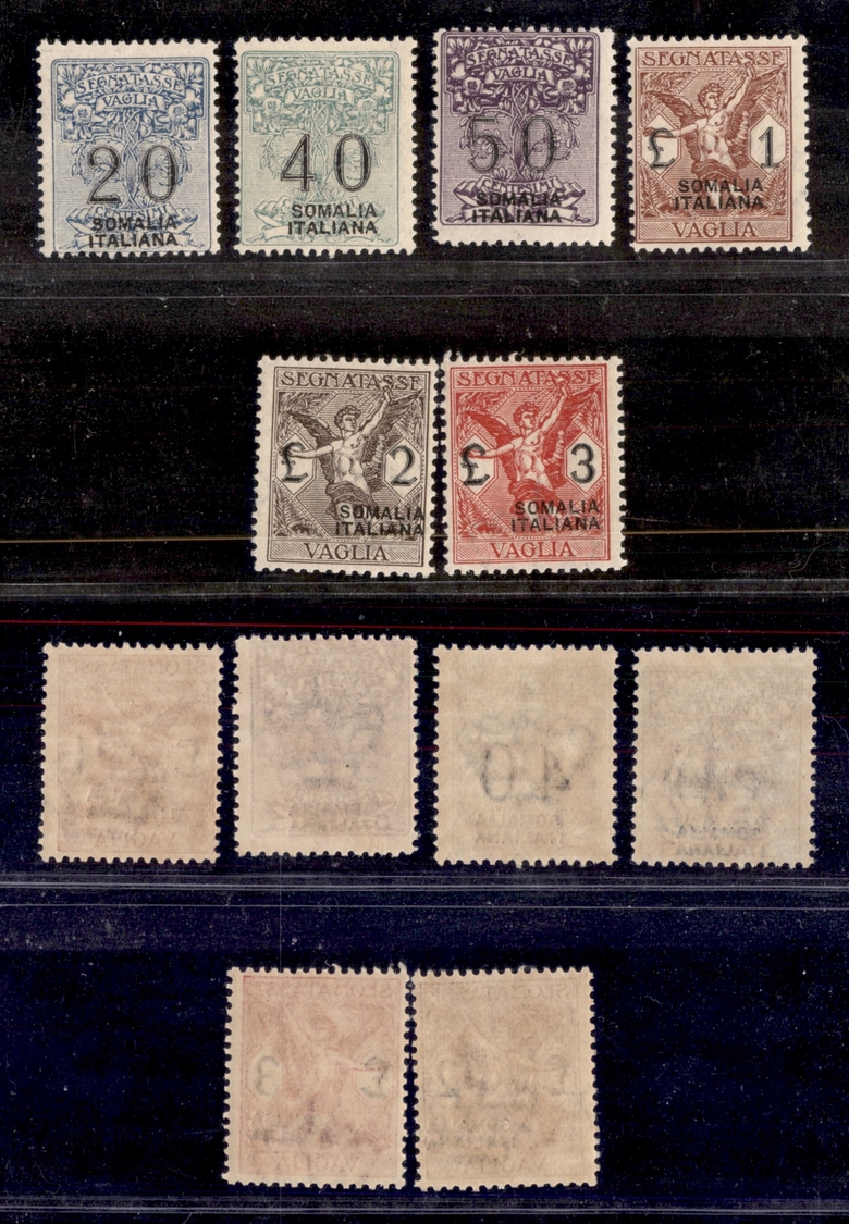 0628 COLONIE - SOMALIA - 1926 - Segnatasse Per Vaglia (7/12) - Serie Completa - Gomma Integra (550) - Other & Unclassified