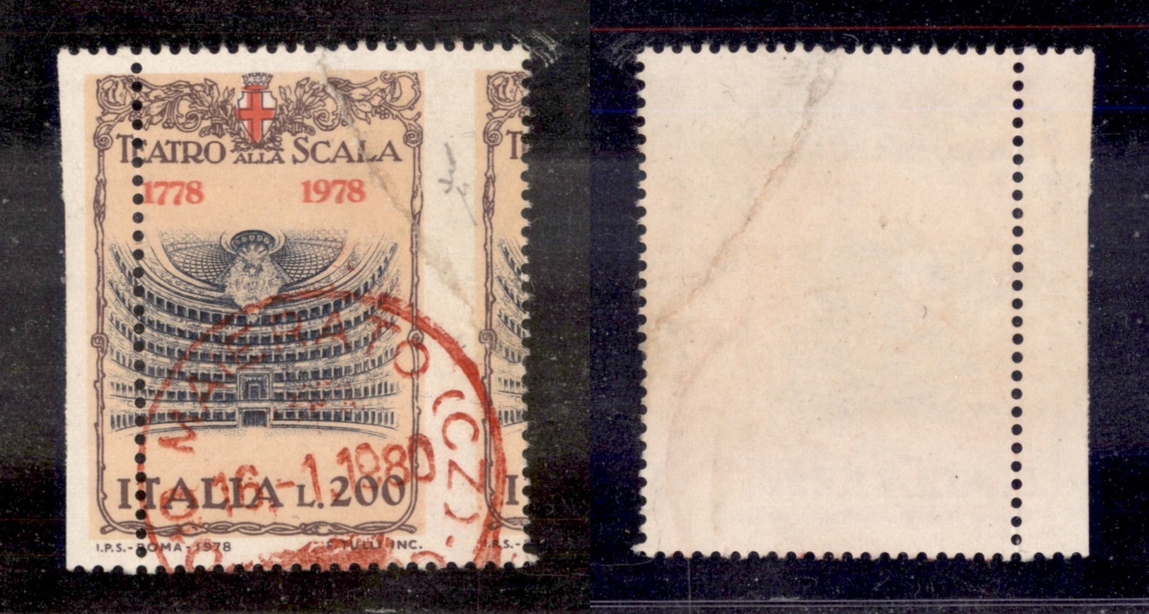 0667 REPUBBLICA  - 1978 - 200 Lire Scala (1402) Con Dentellatura Verticale Spostata A Destra - Other & Unclassified