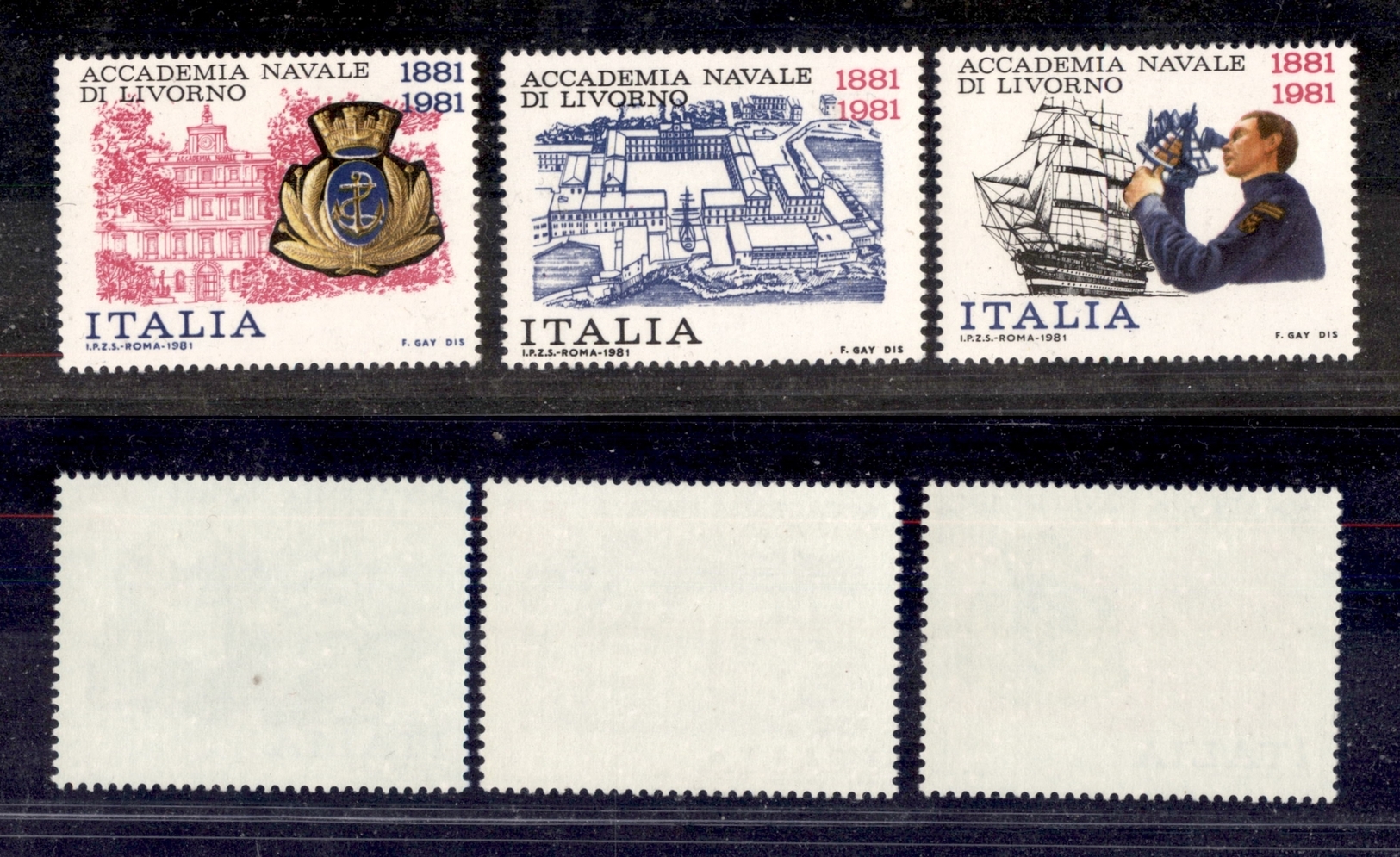 0697 REPUBBLICA  - 1981 - Accademia Navale (1566/1568) - Serie Completa - Colori Mancanti (senza Il Valore) - Gomma Inte - Other & Unclassified