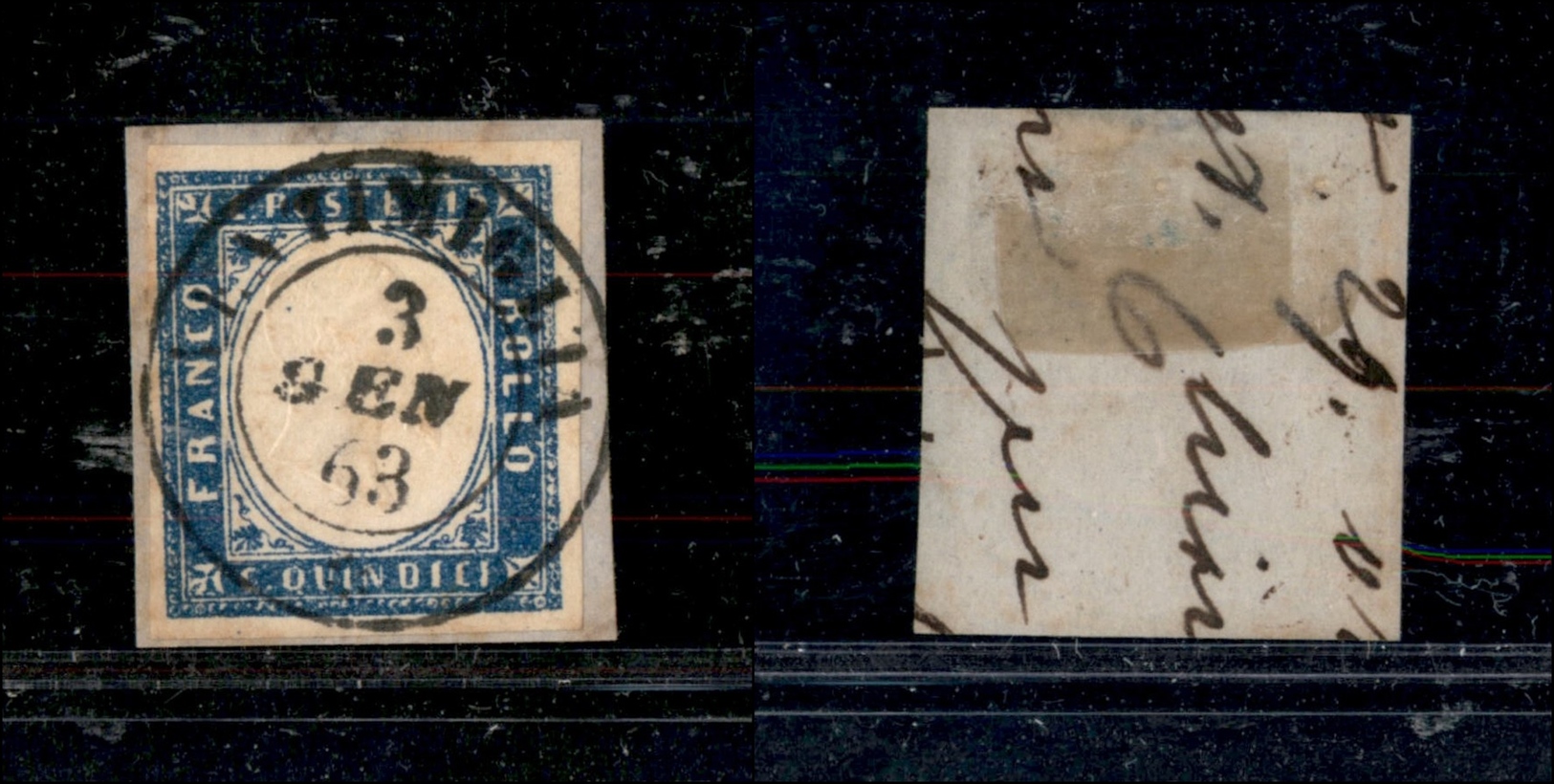 1008 REGNO D'ITALIA - 1863 - 15 Cent (11) - Ventimiglia 3.1.63 - Molto Bello - Other & Unclassified