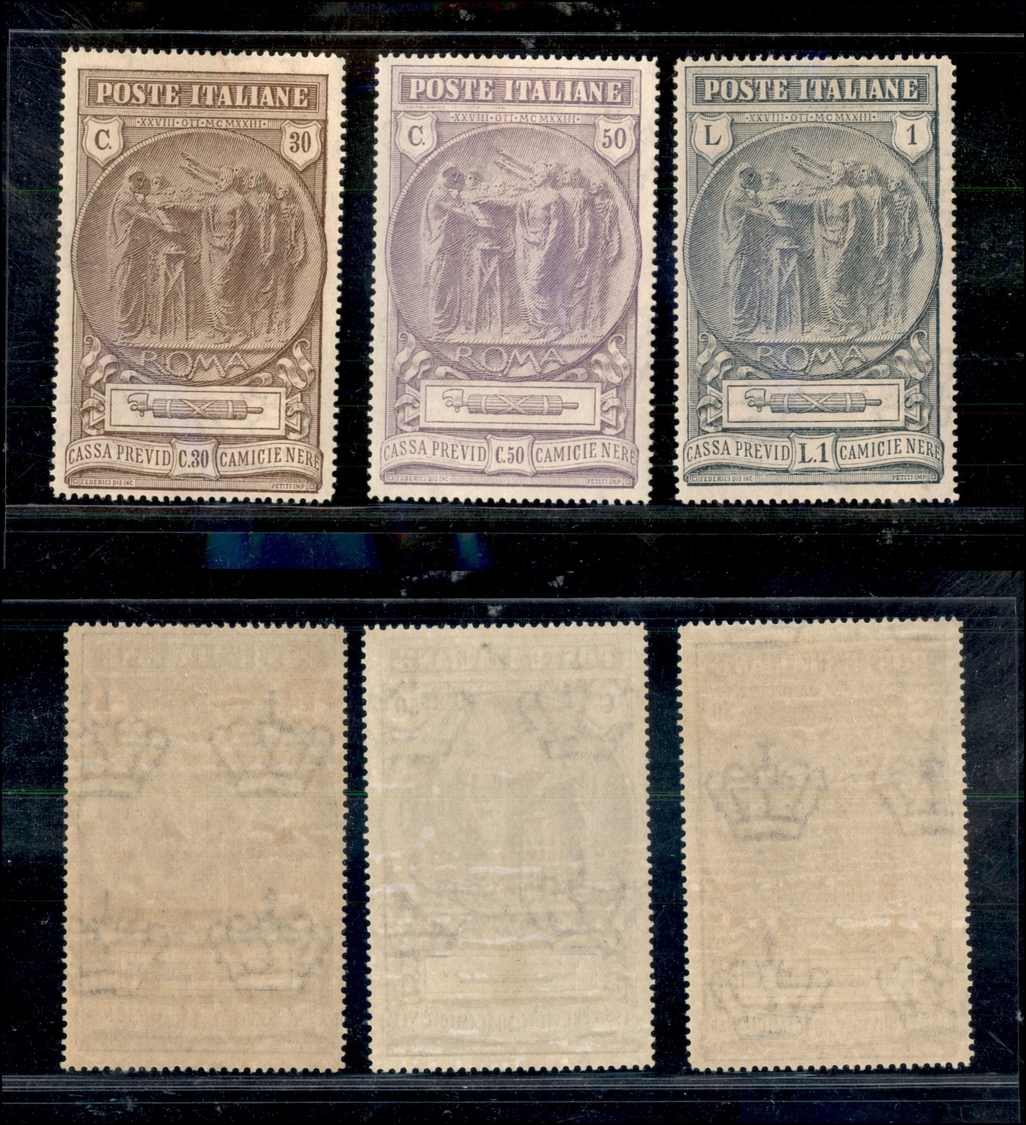 1024 REGNO D'ITALIA - 1923 - Camicie Nere (147/149) - Serie Completa - Gomma Integra (300) - Other & Unclassified