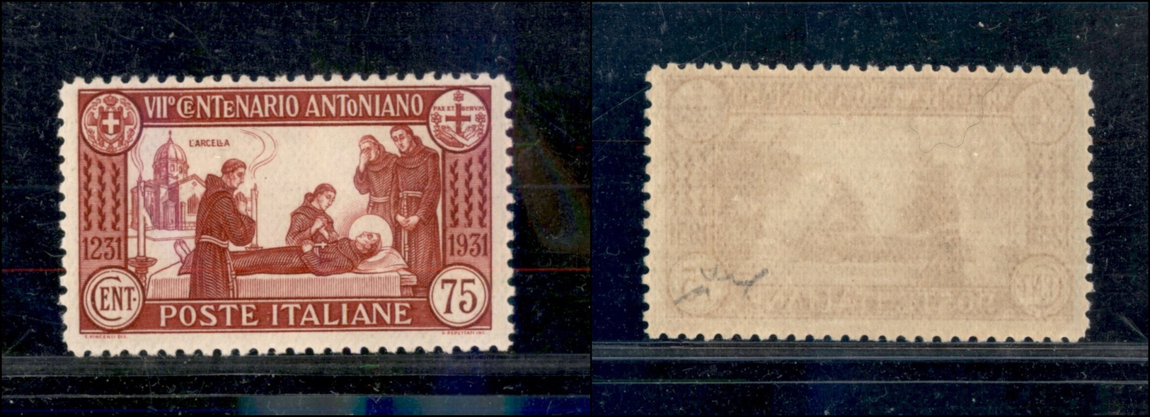 1036 REGNO D'ITALIA - 1931 - 75 Cent S. Antonio (299) Dentellato 12 - Gomma Integra - Cert. Chiavarello (300) - Other & Unclassified