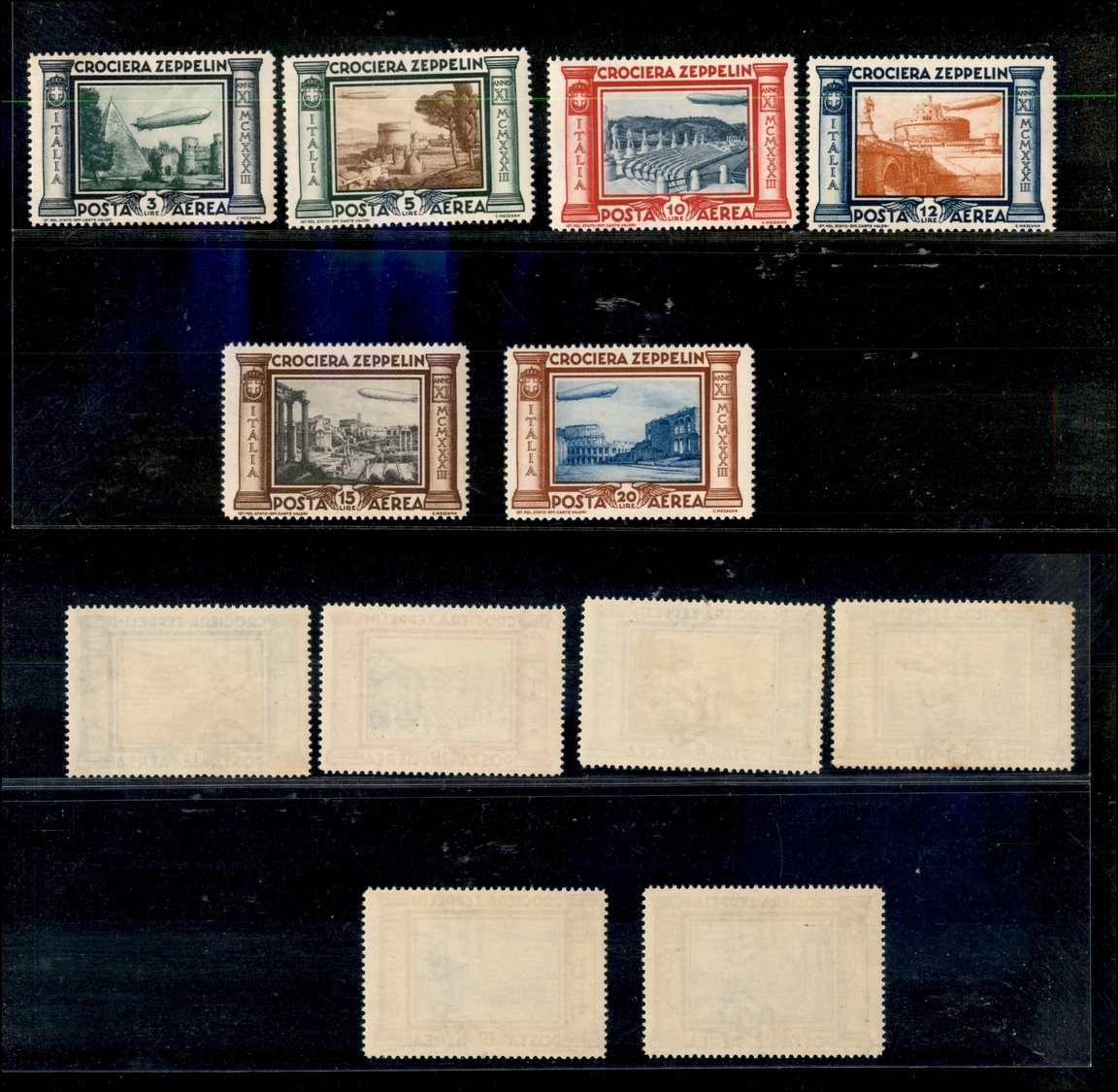 1054 REGNO D'ITALIA - 1933 - Zeppelin (45/50 Aerea) - Serie Completa - Gomma Integra (400) - Other & Unclassified