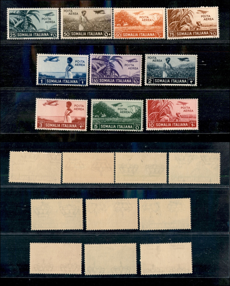 1209 COLONIE – SOMALIA - 1936 - Soggetti Africani (17/26 - Aerea) - Serie Completa - Gomma Integra (400) - Other & Unclassified