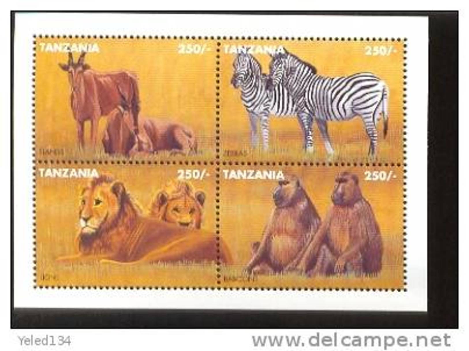 TANZANIA   1364  MINT NEVER HINGED MINI SHEET OF WILDLIFE & ANIMALS - Autres & Non Classés