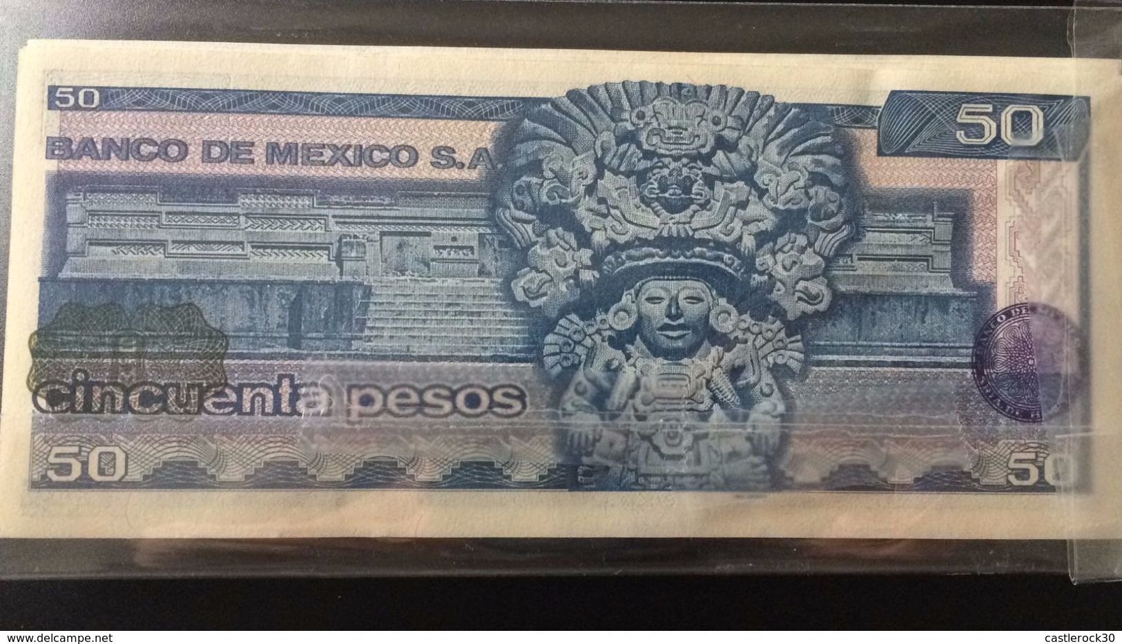 L) 1981 MEXICO, BANKNOTES, BENITO PABLO JUAREZ GARCIA, PRESIDENT, AZTEC TEMPLE, 50 PESOS, SERIE JV, ARCHITECTURE, XF - Mexico