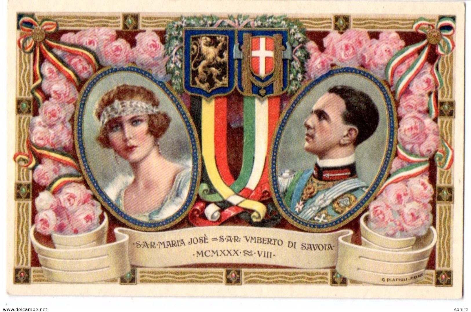 UMBERTO DI SAVOIA - MARIA JOSE' - ED BALLERINI E FRATINI - NVG FP - C195 - Nozze