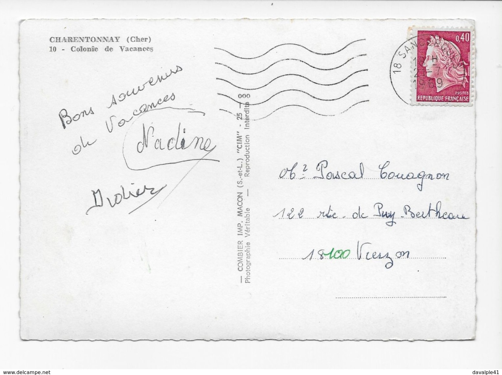 18   CHARENTONNAY   COLONIE DE VACANCES    CHATEAU   BON ETAT 2 SCANS - Autres & Non Classés