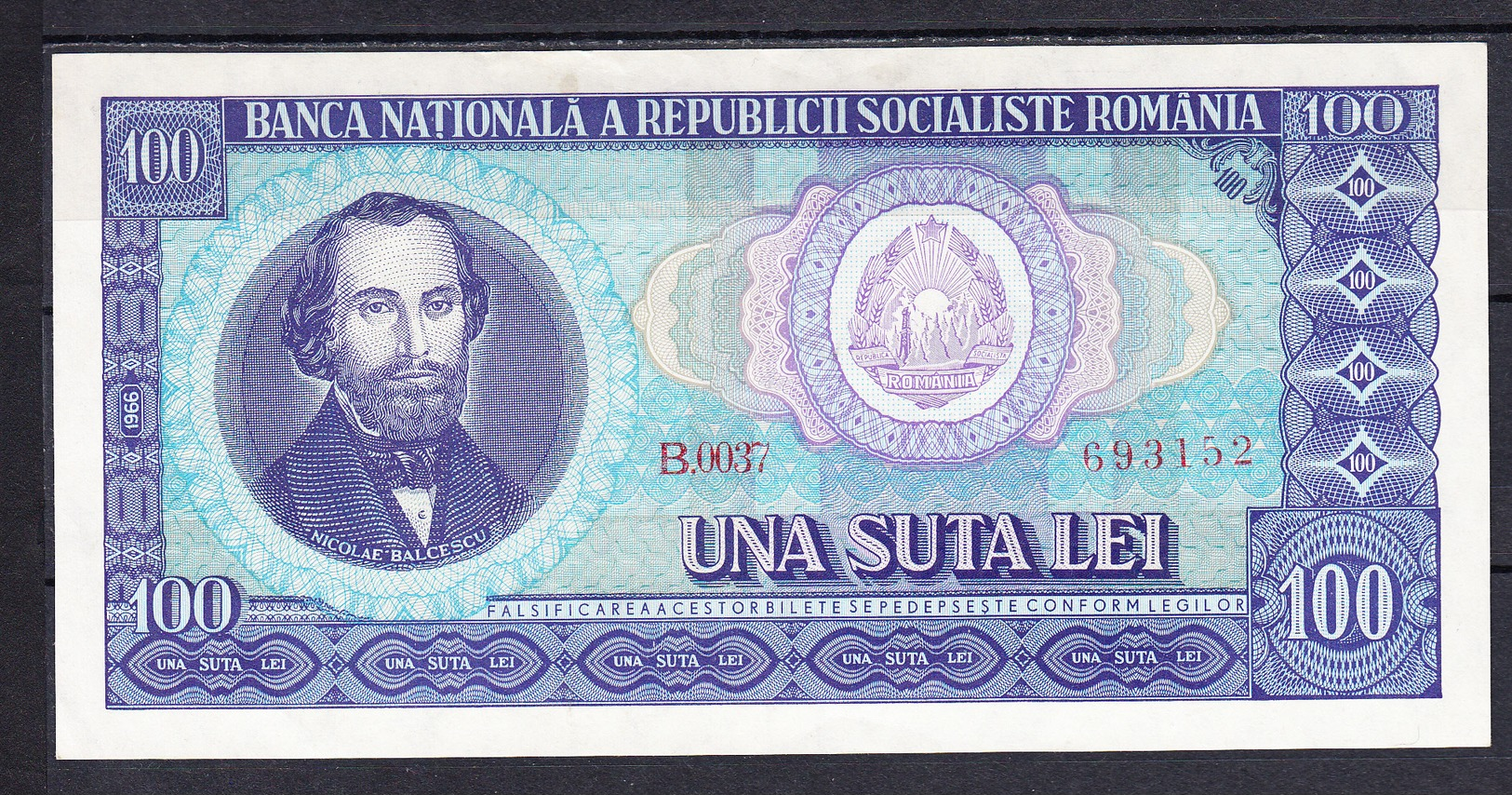 RUMANIA 1966.  100 LEI  PICK Nº 97  NUEVO. UNCIRCULATED .B1076 - Roumanie