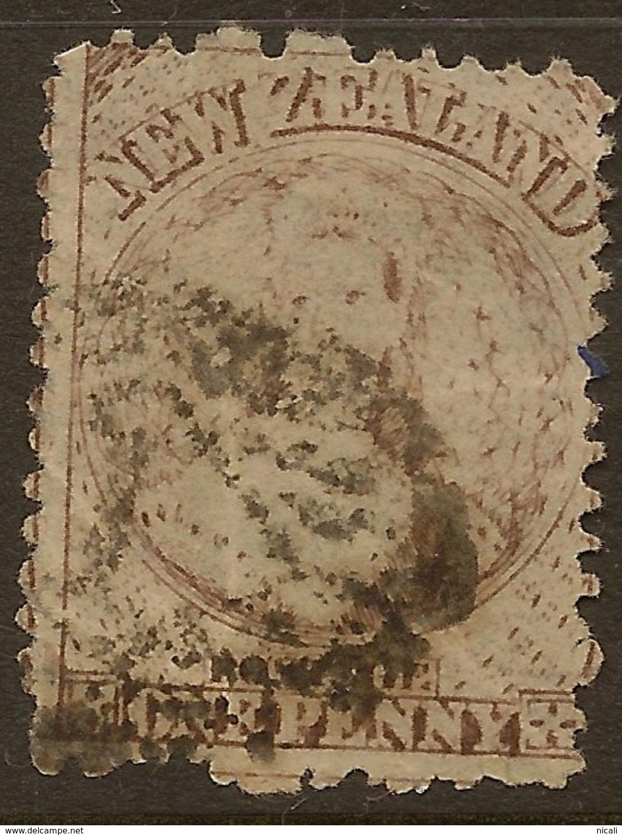 NZ 1871 1d Brown FFQ No Wmk SG 137 U* #ACI54 - Oblitérés