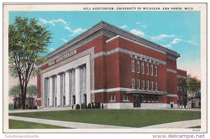 Michigan Ann Arbor Hill Auditorium University Of Michigan - Ann Arbor