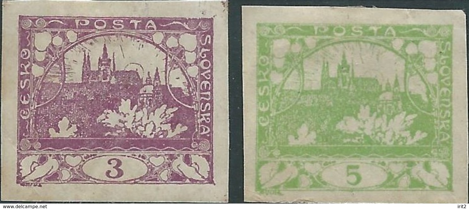 STAMPS - Czechoslovakia CECOSLOVACCHIA 1918 - Values Of 3-5 - Mint - Imperforate - Nuovi