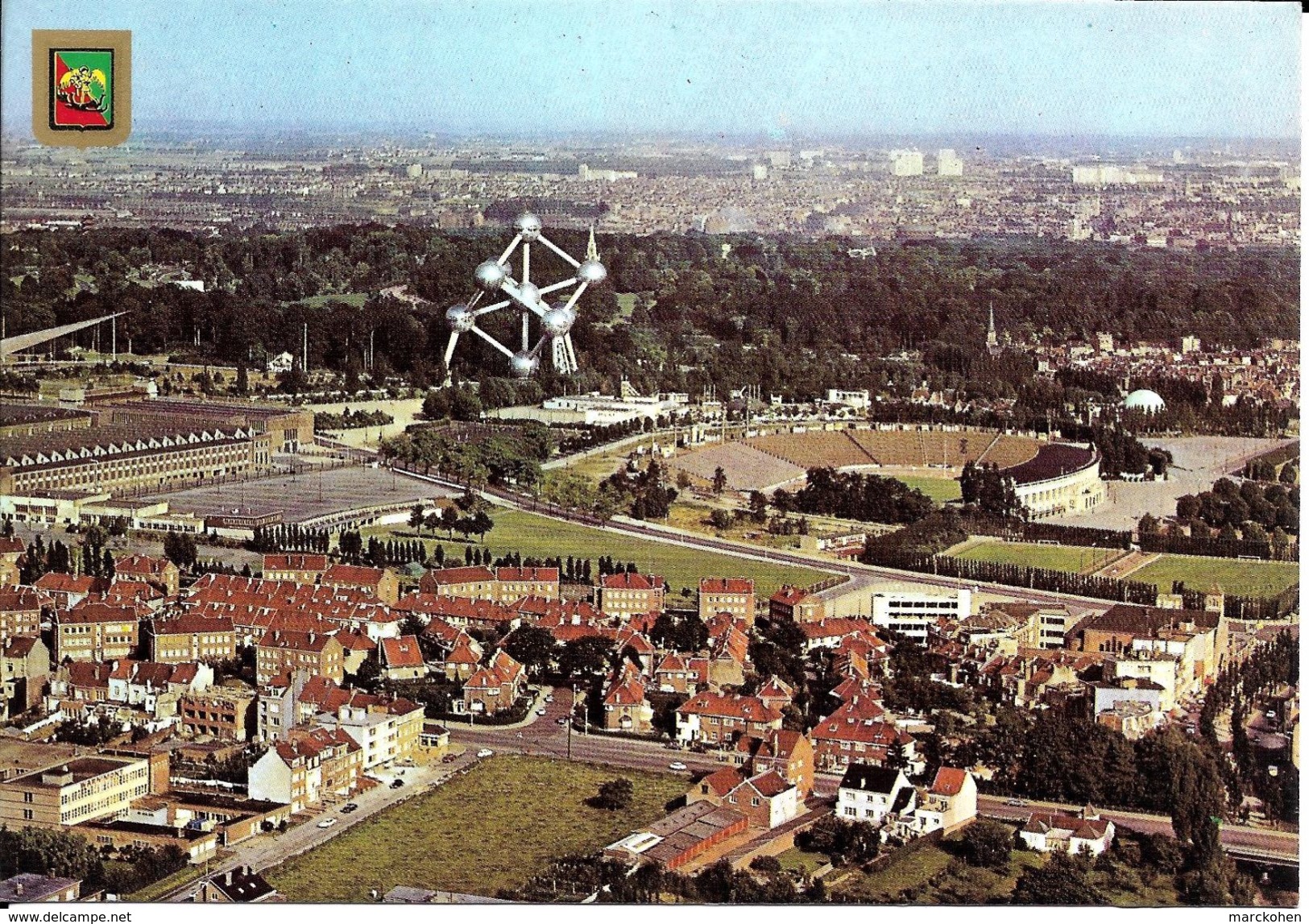 BRUXELLES (1090) : Panorama Du Heysel Dans Les Années 60 - Atomium, Stade, Flèche Du Génie Civil, Quartier Environnant. - Jette
