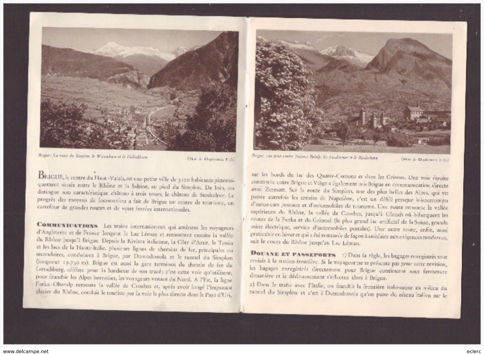 VALAIS SUISSE - BRIG - BRIGUE - CARNET DE 12 PAGES - TB - Reiseprospekte