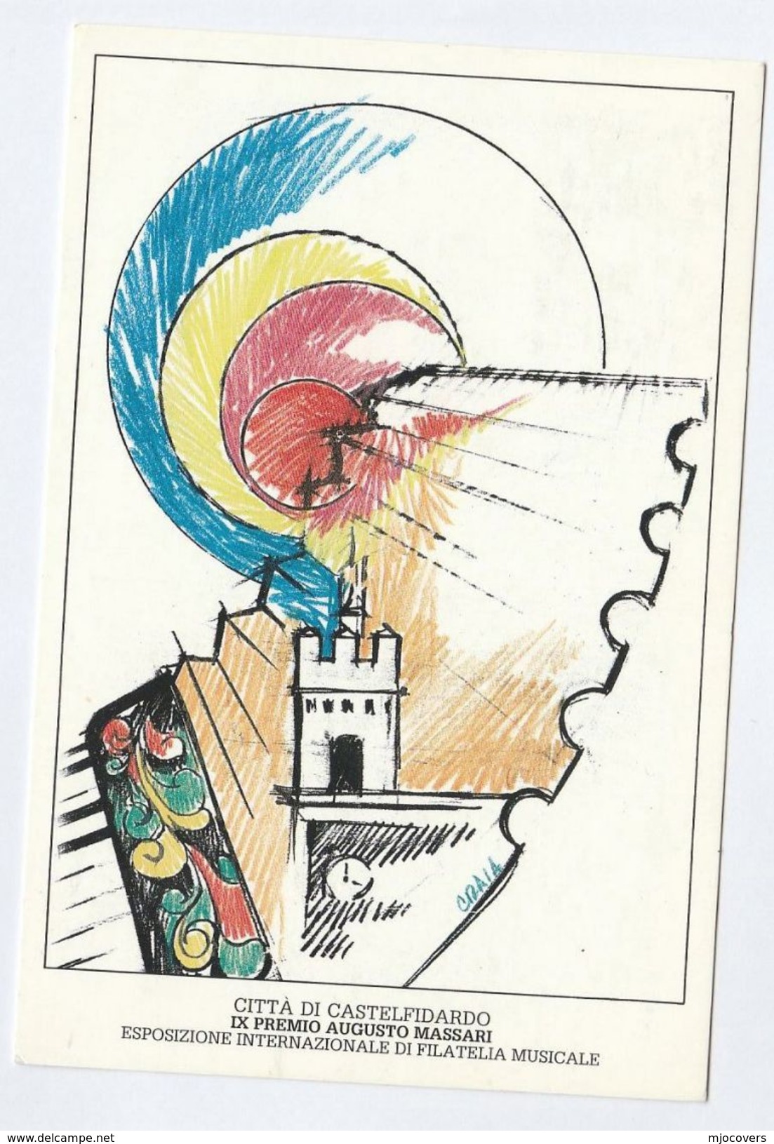 1986 Castelfidardo MUSIC PHILATELY EXHIBITION EVENT COVER Card ITALY Stamps Postcard - Music