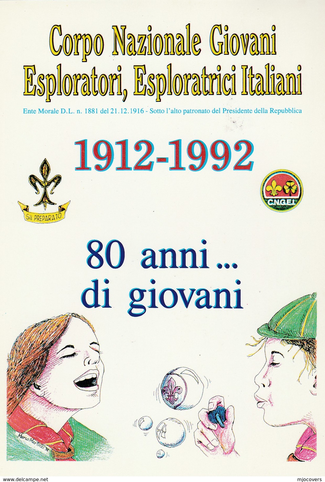 1992 National SCOUTS EVENT Card ITALY Stamps Postcard Scouting Christopher Columbus Cover - Scouting