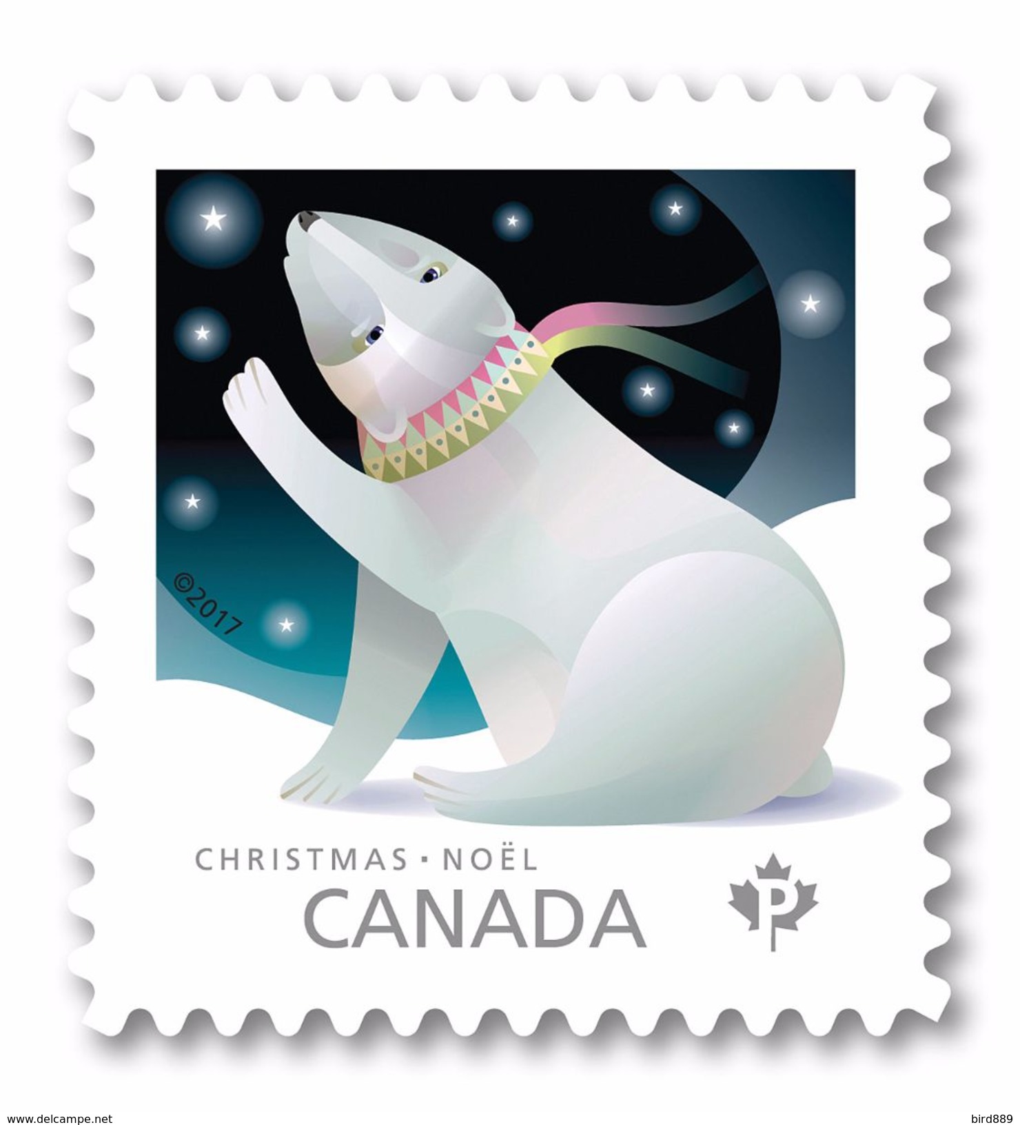 2017 Canada Christmas Polar Bear Single Stamp From Booklet MNH - Timbres Seuls