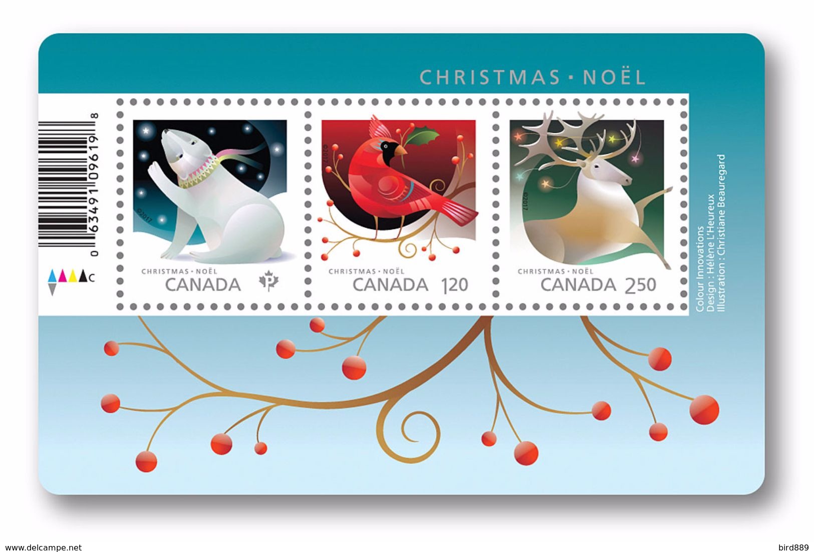 Canada 150 Anniversary Christmas Polar Bear Caribou Red Cardinal Bird Animal Mini Sheet And 2011 Stamp On Stamp MNH - Ongebruikt