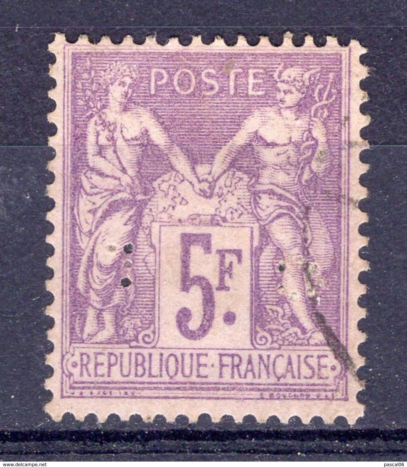 N° 95 SAGE 5f VIOLET SUR LILAS +++ COTE 100 € +++ - 1876-1898 Sage (Type II)