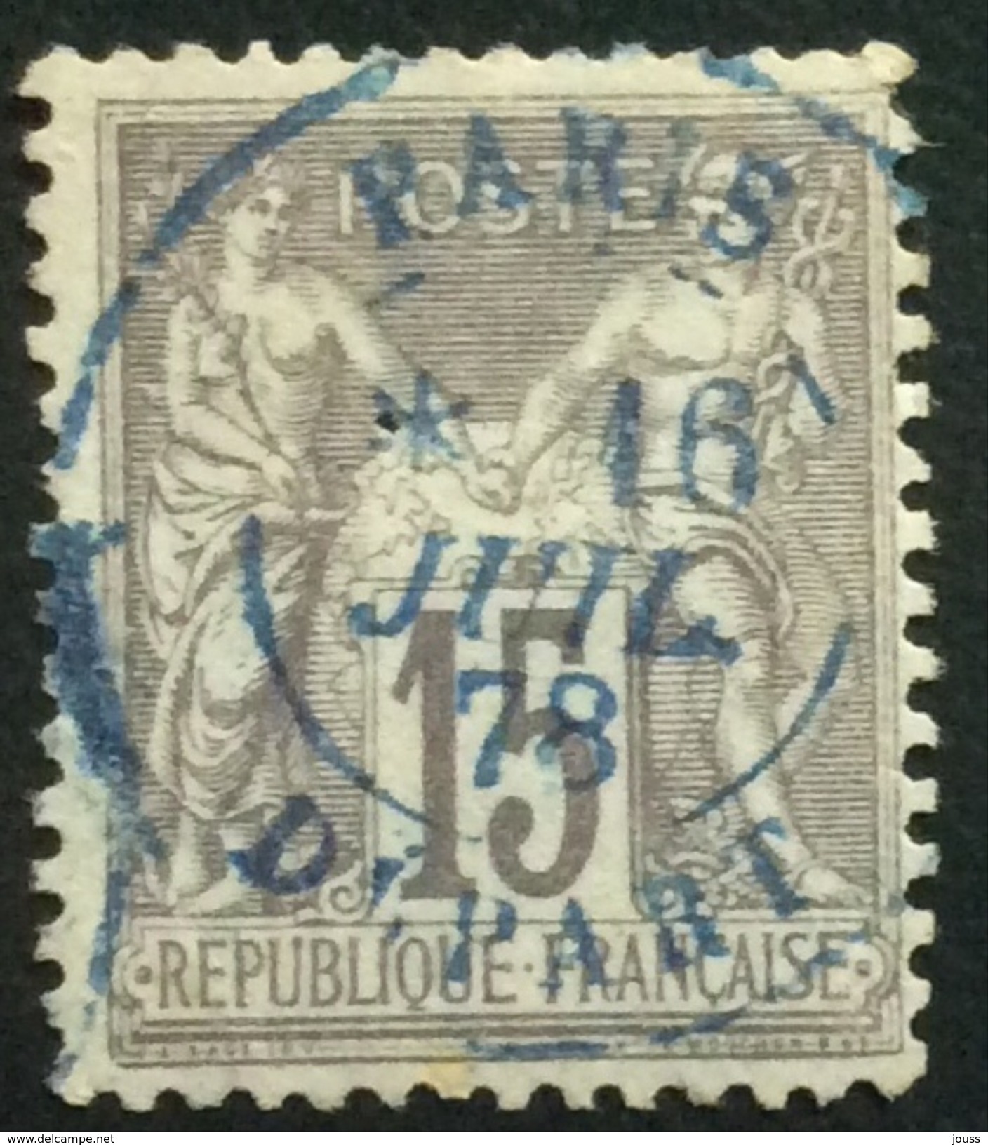 77-202 N°77 IIB Paris Départ Bleu 16/7/1878 - Autres & Non Classés