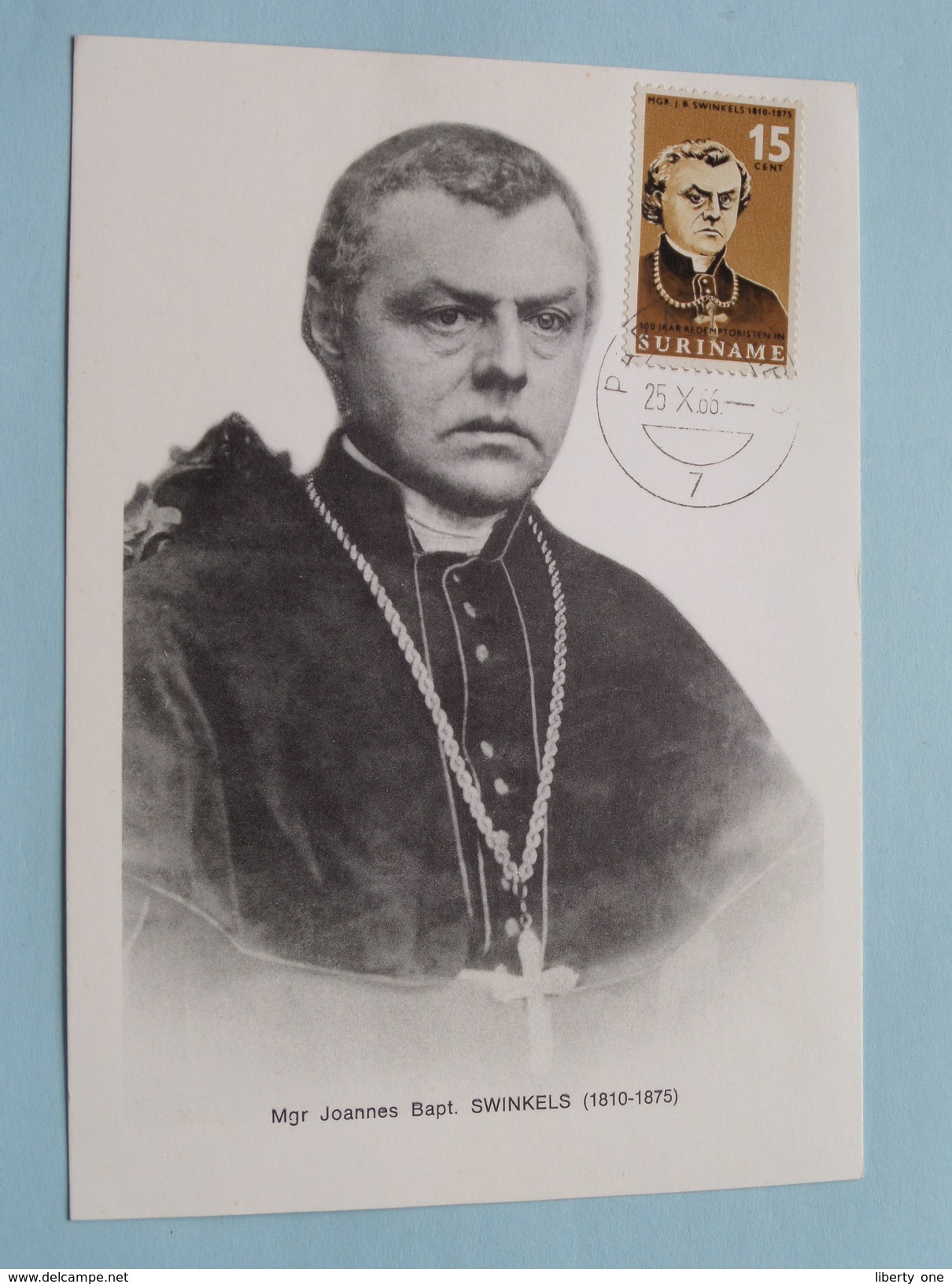 Mgr. Joannes Bapt. SWINKELS ( 1810 - 1875 ) 1966 ( Zie Foto ) ! - Surinam