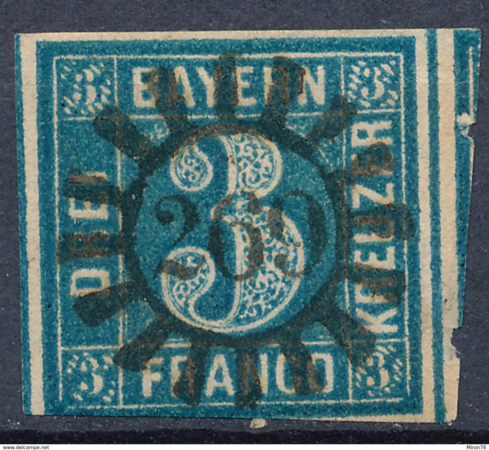 Stamp Bavaria 1849 3kr Used Lot #8 - Autres & Non Classés